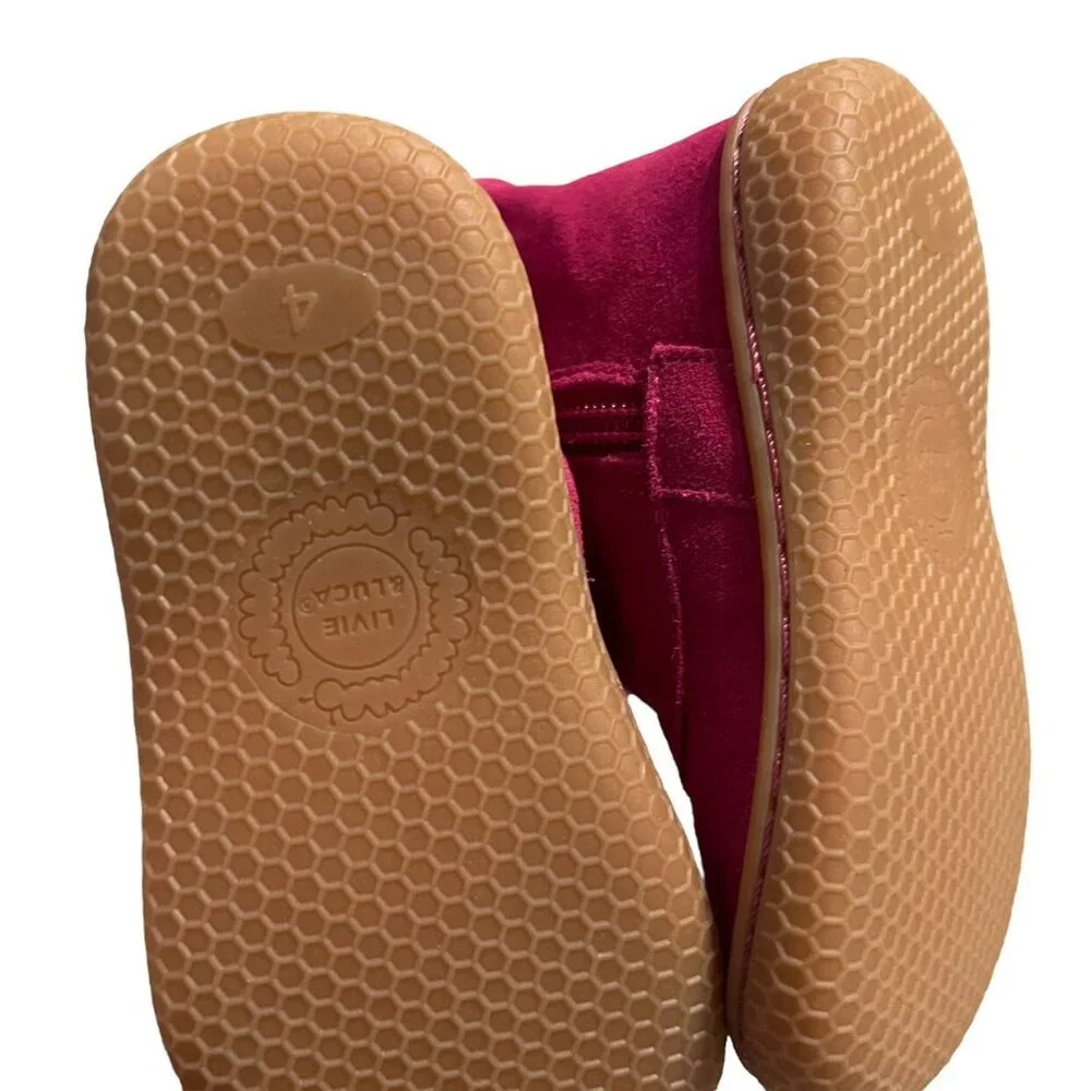 NEW Livie & Luca Sz 4 Pink Suede Leather Marchita Tiempo Boots